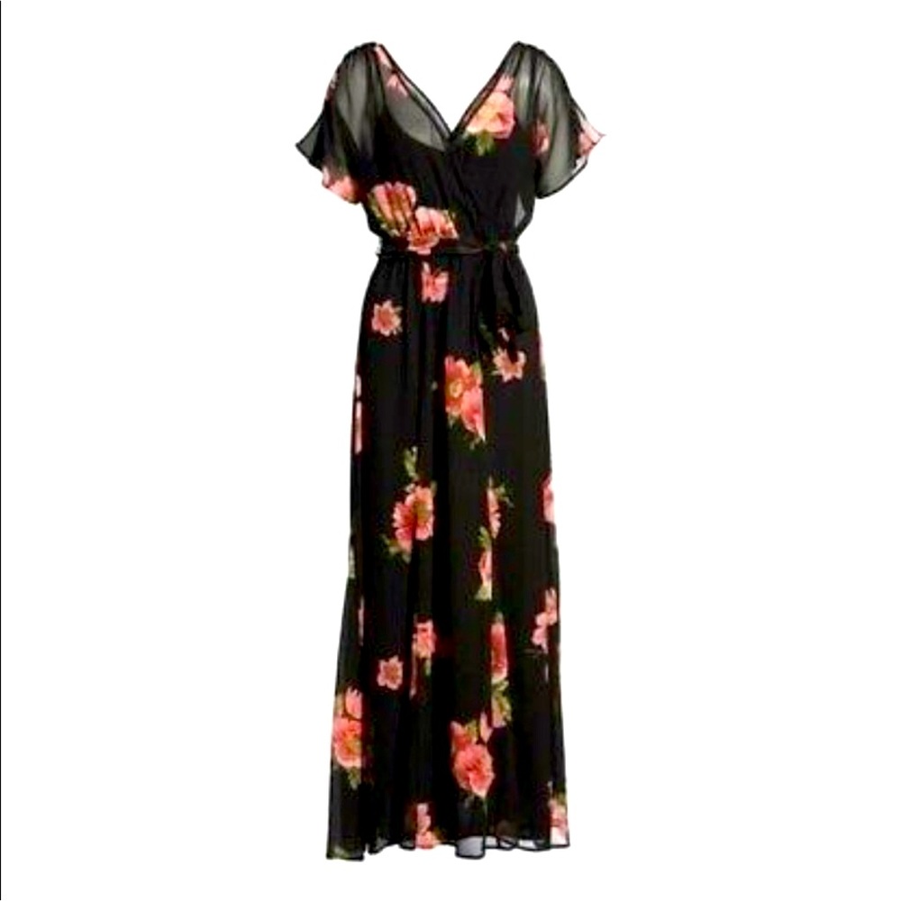 Row.A Floral Tie-Back Maxi Dress